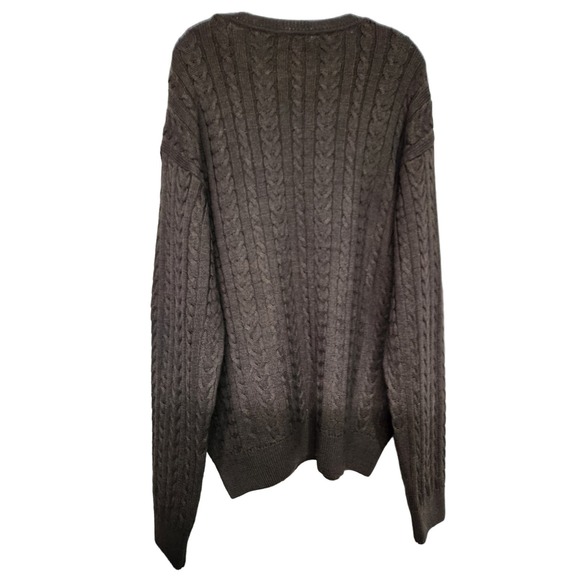 Alex Cannon Dark Brown Italian Yarn Knit Sweater XXL - Picture 3 of 3